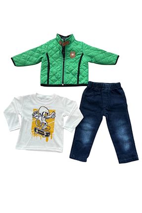 ست بالاتنه و پائین تنه سبز بچه گانه رگولار Hafez Kids - کد 880680049