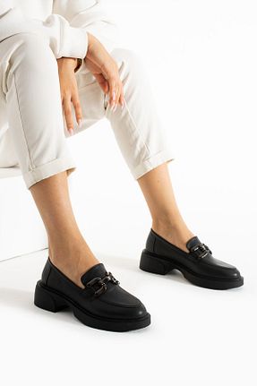 کفش لوفر مشکی زنانه چرم مصنوعی PARİS - کد 880745874