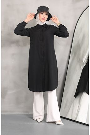 تونیک حجاب مشکی زنانه پنبه پلی استر Kirazgym - کد 804597346