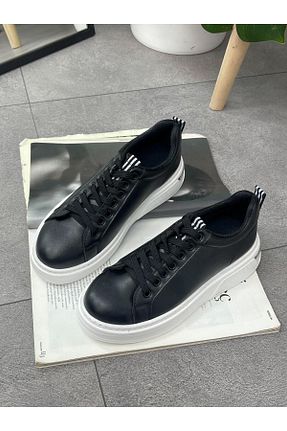کفش اسنیکر مشکی زنانه بند دار ERVANIN BUTİĞİ - کد 880680302