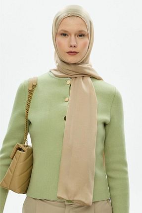 شال بژ زنانه ابریشم hijabchi - کد 880689324