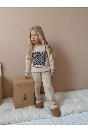 ست بالاتنه و پائین تنه بژ بچه گانه بافت YİGİT BUTİK - کد 881036221