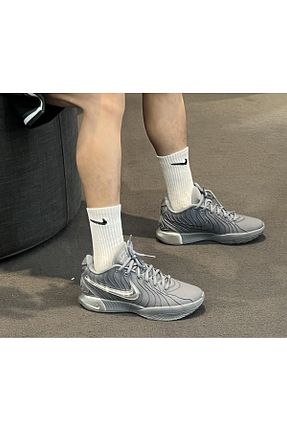 کفش بسکتبال طوسی مردانه پارچه ای Nike - کد 880880094