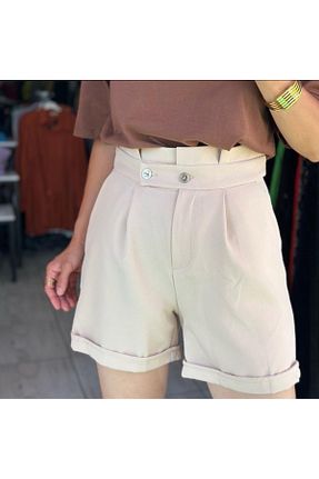 شلوارک و برمودا بژ زنانه فاق بلند Nokta - کد 873124600