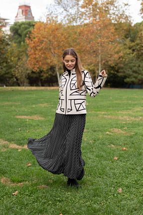 دامن مشکی زنانه چاپی Butik Suat - کد 880746948