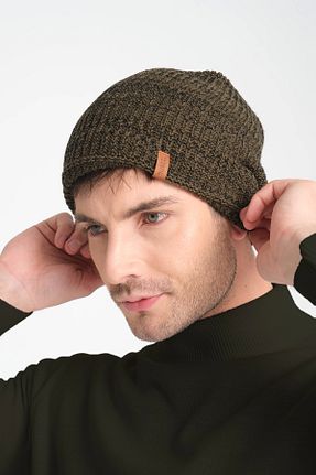 کلاه پشمی خاکی زنانه اکریلیک robanu - کد 880747678