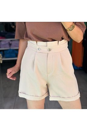شلوارک و برمودا بژ زنانه فاق بلند Nokta - کد 873124600