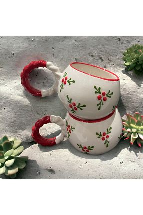 لیوان آب قرمز سرامیک İZart - کد 880772511