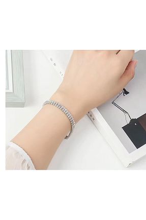 دستبند استیل (فولاد) طوسی زنانه استیل (فولاد) AKSESUARIM - کد 880772129