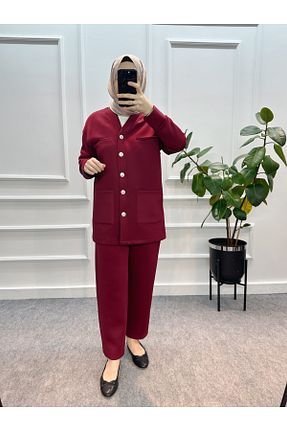 ست بالاتنه و پائین تنه زرشکی زنانه رگولار ESİO - کد 880865980