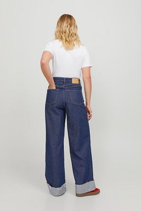 شلوار جین آبی زنانه پاچه گشاد Jack & Jones - کد 880868969