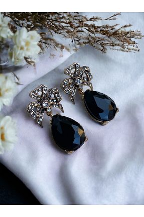 گوشواره جواهر مشکی زیرکن FAYRA ACCESSORIES - کد 822609427