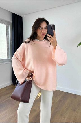 پلیور صورتی زنانه ساده Butik - کد 880874455