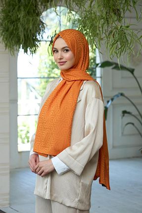 شال نارنجی زنانه İpekhan - کد 832895901