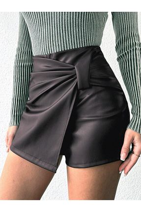 شلوارک و برمودا قهوه ای زنانه فاق بلند SERBA - کد 880903588