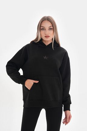 سوئیشرت مشکی زنانه ساده Tuğba Kabil - کد 880904075