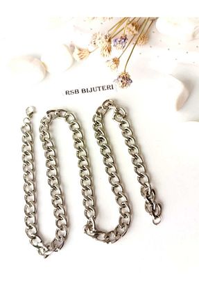 گردنبند استیل ( فولاد ) طوسی زنانه استیل ضد زنگ RSB Bijuteri - کد 880897954