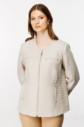 کاپشن بژ زنانه پلی استر Ekol - کد 880921418
