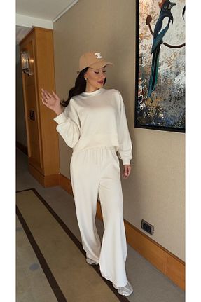 ست گرمکن بژ زنانه پاچه گشاد Estyle Fashion - کد 880935385