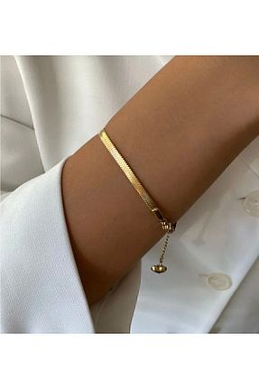 دستبند استیل (فولاد) طلائی زنانه استیل (فولاد) İthal - کد 880940452