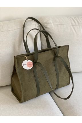 کیف دوشی خاکی زنانه جیر BAGLOVİS - کد 880942763