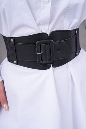 کمربند مشکی زنانه چرم مصنوعی WOMAN VISION - کد 782506193