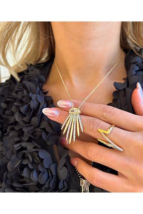 گردنبند استیل ( فولاد ) زرد زنانه استیل ضد زنگ kems jewels - کد 881074321