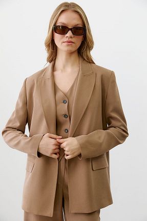 کت قهوه ای زنانه اورسایز urban focus - کد 831798535