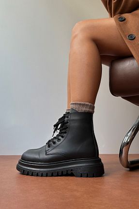 بوت / نیم بوت مشکی زنانه چرم مصنوعی Mupa Shoes - کد 883150015