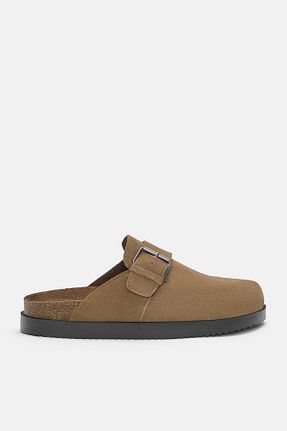 کفش کلاسیک قهوه ای زنانه چرم خالص Pull & Bear - کد 881107648