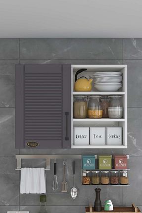 کابینت های آماده آشپزخانه طوسی Suntalam Kenzlife - کد 881221077