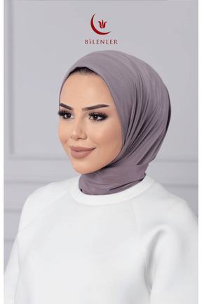 روسری طوسی پنبه ای Bilenler - کد 881146047
