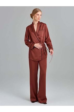 شلوار قهوه ای زنانه ساتن Rivus - کد 752859575