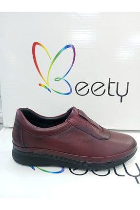 کفش کلاسیک زرشکی زنانه چرم خالص Beety - کد 881219148