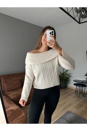 پلیور نباتی زنانه ساده İzel Benli Butik - کد 881231188