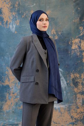 شال سرمه ای زنانه İpekhan - کد 881262468