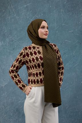 شال خاکی زنانه İpekhan - کد 881262650