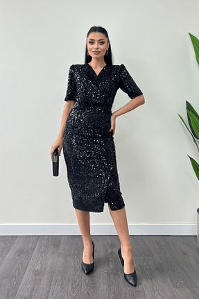 لباس مجلسی و فارغ التحصیلی مشکی زنانه مخمل giyimmasalı - کد 66348125