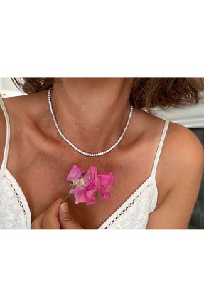 گردنبند استیل ( فولاد ) طوسی زنانه استیل ضد زنگ Alsem - کد 881276098