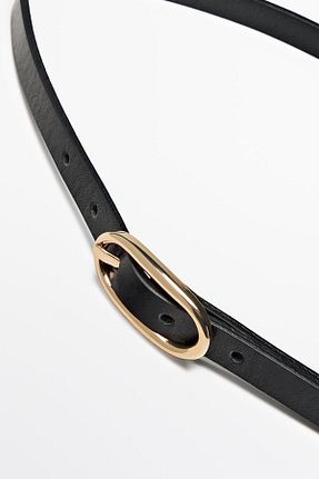 کمربند مشکی زنانه چرم خالص Massimo Dutti - کد 881273476