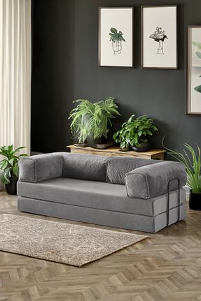 کاناپه طوسی مخمل Modalife - کد 879883567