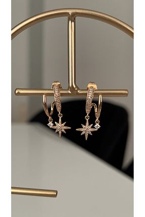 گوشواره جواهر طلائی زیرکن SU PERİSİ TAKI BİJUTERİ - کد 881281559