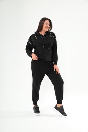 ست گرمکن سایز بزرگ مشکی زنانه رگولار Esina - کد 881285048