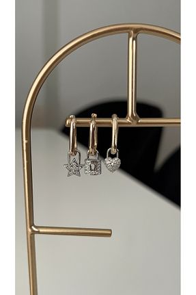 گوشواره جواهر طلائی زیرکن SU PERİSİ TAKI BİJUTERİ - کد 881282624