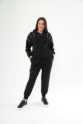 ست گرمکن سایز بزرگ مشکی زنانه رگولار Esina - کد 881285048