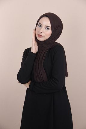 شال قهوه ای زنانه پنبه پلی استر Sima - کد 750899251