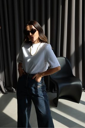 تیشرت سفید زنانه Relaxed Özge Özgenç - کد 881293152