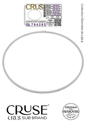 گردنبند نقره طوسی زنانه 925 عیار Cruse - کد 881299252