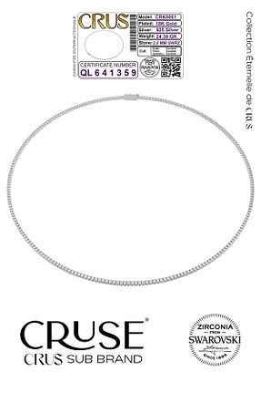 گردنبند نقره طوسی زنانه 925 عیار Cruse - کد 881297705