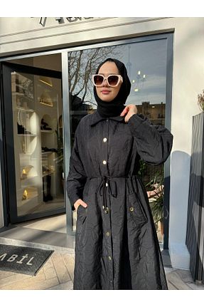 کلاه و ابایا مشکی زنانه پنبه ای Invee - کد 881304540